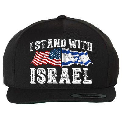 I Stand With Israel American Flag Wool Snapback Cap