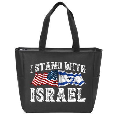 I Stand With Israel American Flag Zip Tote Bag