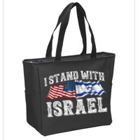 I Stand With Israel American Flag Zip Tote Bag