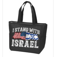 I Stand With Israel American Flag Zip Tote Bag
