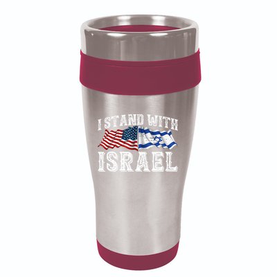 I Stand With Israel American Flag 16oz Travel Tumbler