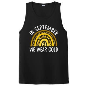 In September We Wear Gold Childhood Cancer Awareness Rainbow PosiCharge Competitor Tank