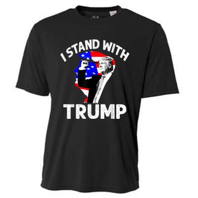 I Stand With Trump American Flag Cooling Performance Crew T-Shirt