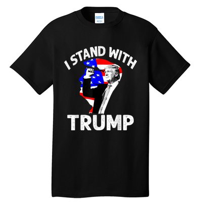 I Stand With Trump American Flag Tall T-Shirt