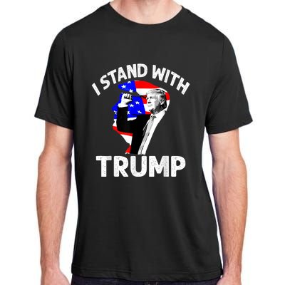 I Stand With Trump American Flag Adult ChromaSoft Performance T-Shirt