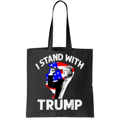 I Stand With Trump American Flag Tote Bag