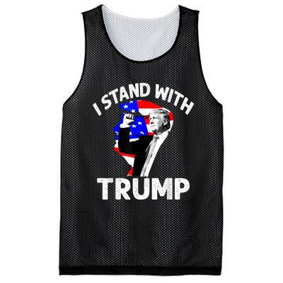 I Stand With Trump American Flag Mesh Reversible Basketball Jersey Tank