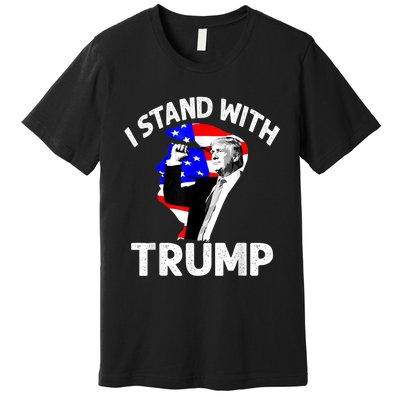 I Stand With Trump American Flag Premium T-Shirt