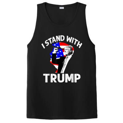 I Stand With Trump American Flag PosiCharge Competitor Tank