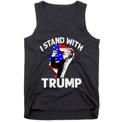 I Stand With Trump American Flag Tank Top