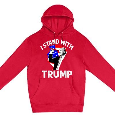 I Stand With Trump American Flag Premium Pullover Hoodie