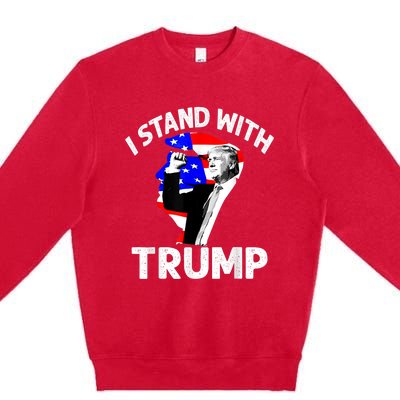 I Stand With Trump American Flag Premium Crewneck Sweatshirt