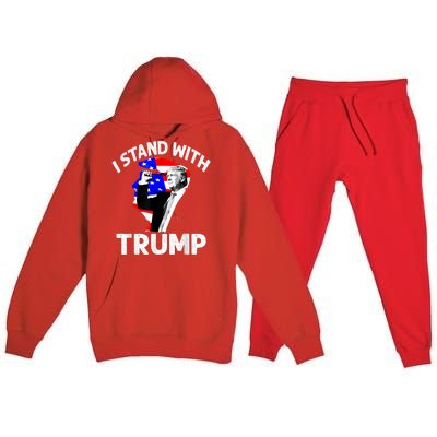 I Stand With Trump American Flag Premium Hooded Sweatsuit Set