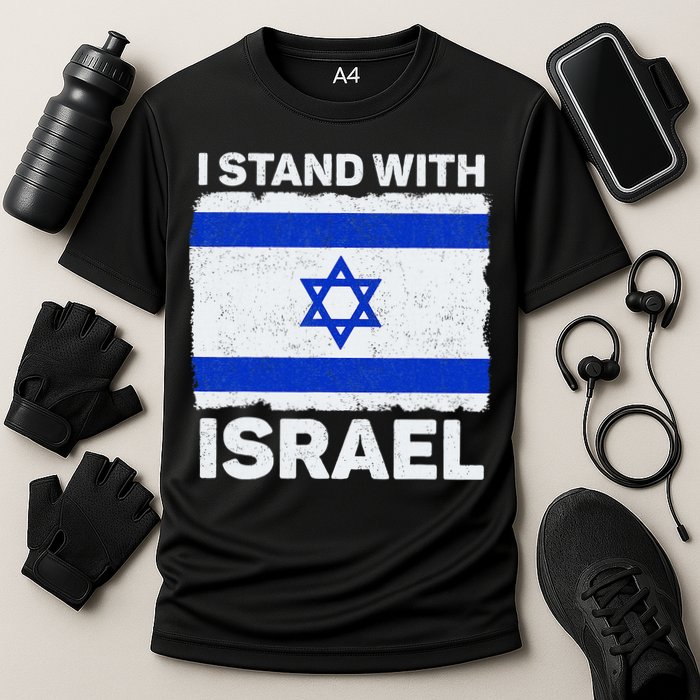 I Stand With Israel Israel Flag Patriotic Israel Cooling Performance Crew T-Shirt