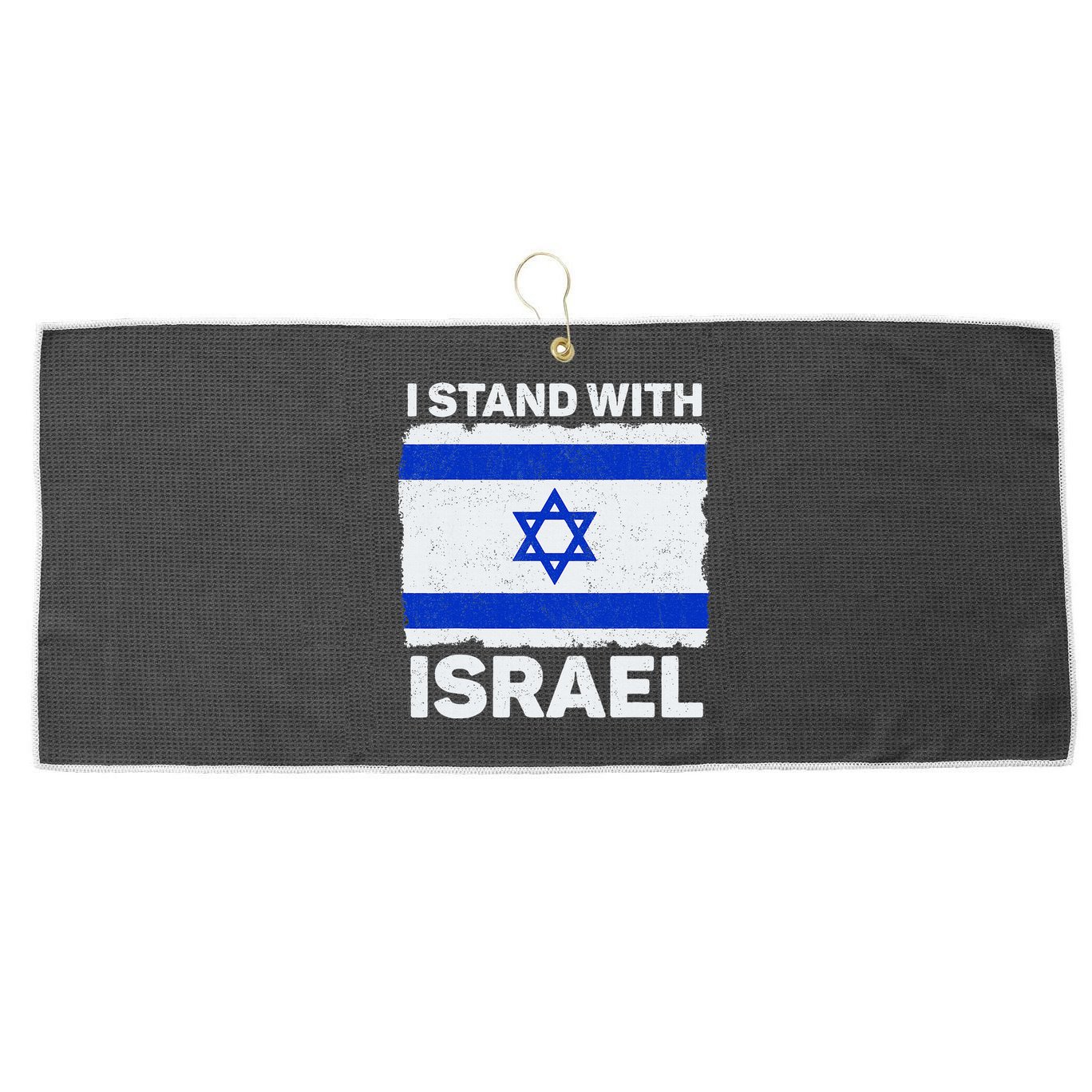 I Stand With Israel Israel Flag Patriotic Israel Large Microfiber Waffle Golf Towel