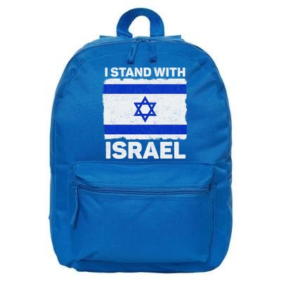 I Stand With Israel Israel Flag Patriotic Israel 16 in Basic Backpack