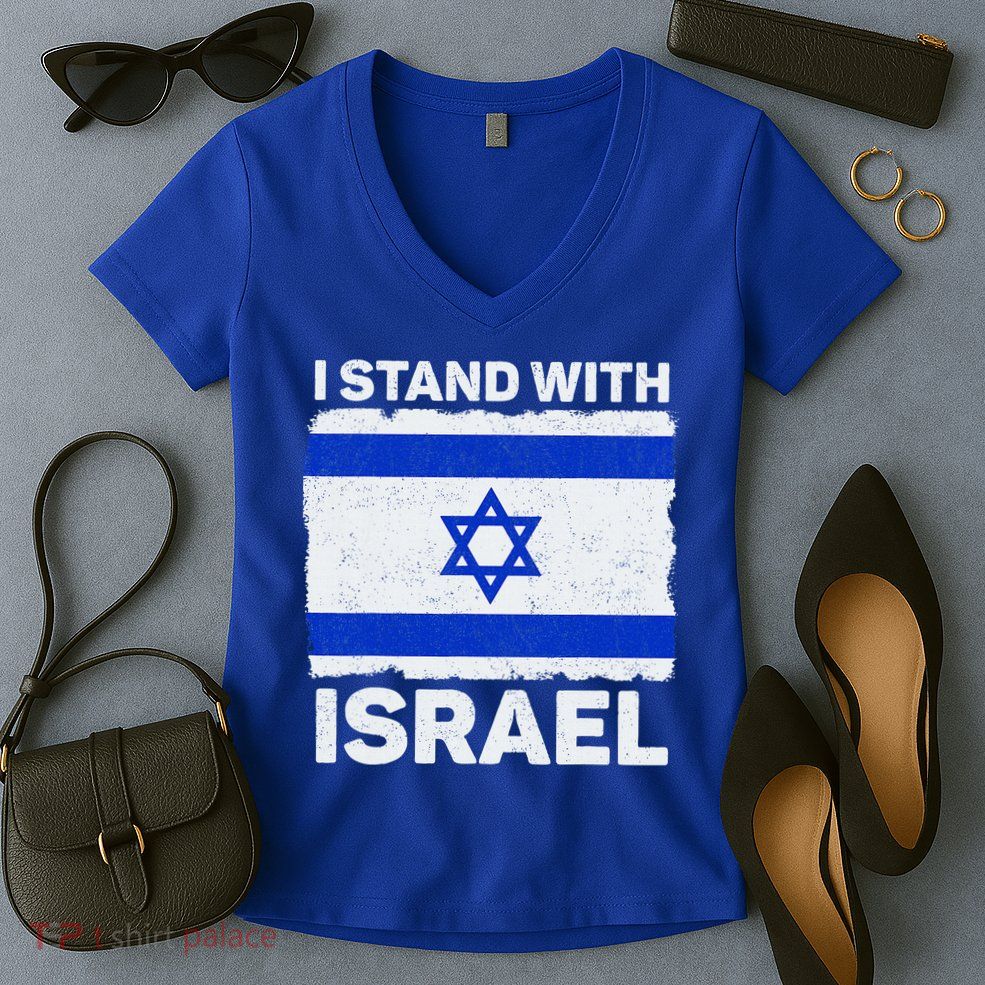 I Stand With Israel Israel Flag Patriotic Israel Women's V-Neck T-Shirt