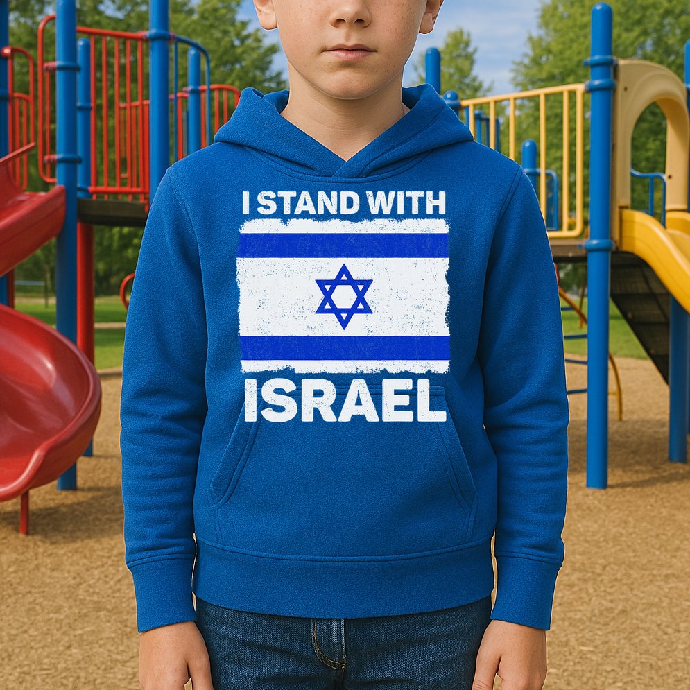 I Stand With Israel Israel Flag Patriotic Israel Kids Hoodie