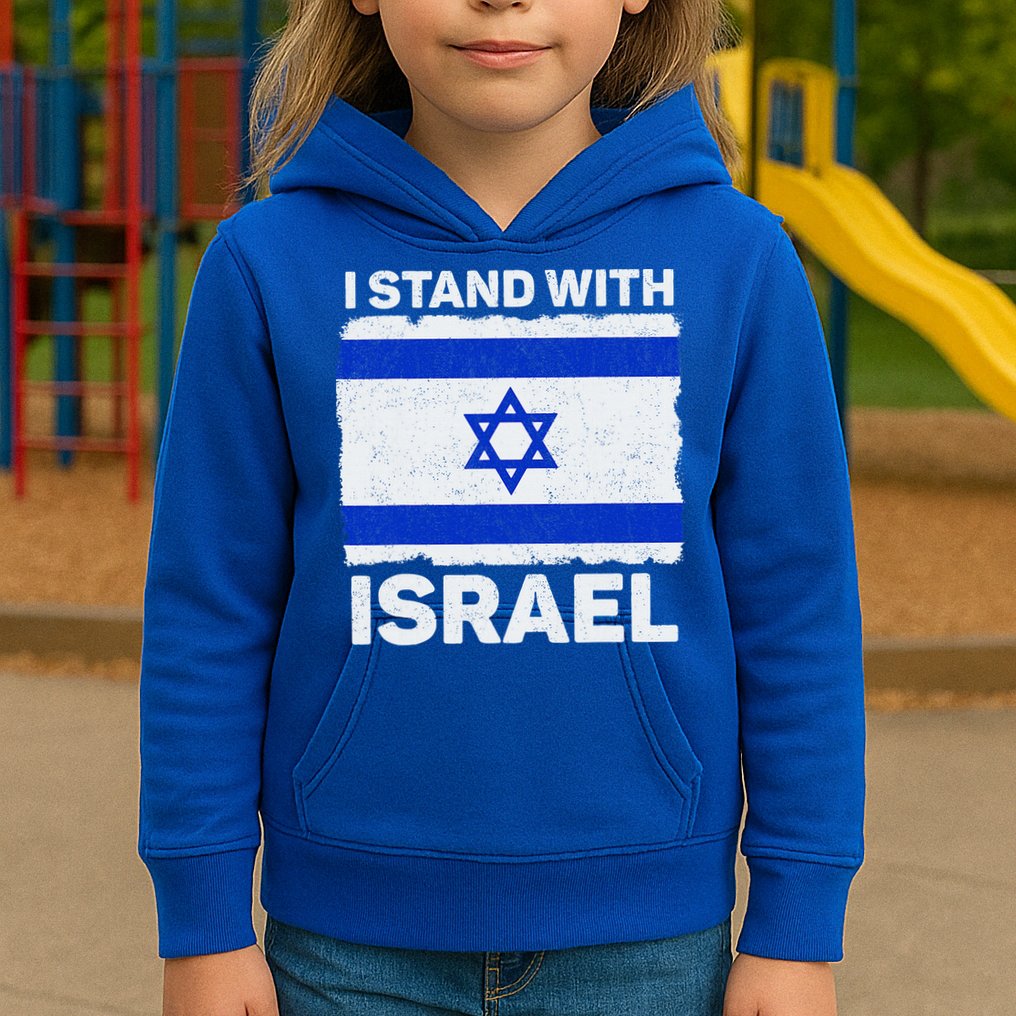 I Stand With Israel Israel Flag Patriotic Israel Kids Hoodie