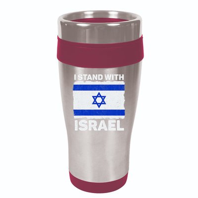 I Stand With Israel Israel Flag Patriotic Israel 16oz Travel Tumbler