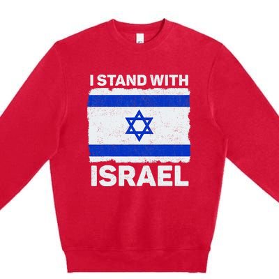 I Stand With Israel Israel Flag Patriotic Israel Premium Crewneck Sweatshirt