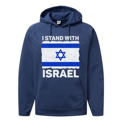 I Stand With Israel Israel Flag Patriotic Israel Performance Fleece Hoodie