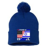 I Stand With Israel Israeli Palestinian Conflict Pro Israel Pom Pom 12in Knit Beanie