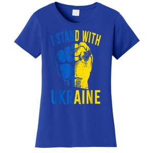 I Stand With Ukraine Flag Power Support Ukraine Gift Women's T-Shirt