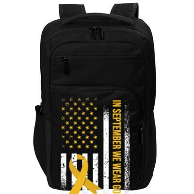 In September We Wear Gold Childhood Cancer Awareness Impact Tech Backpack