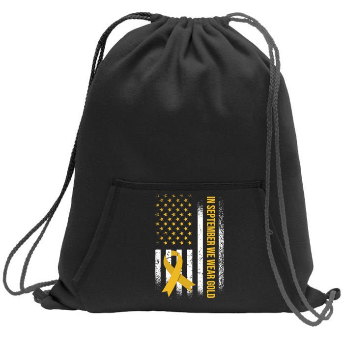 In September We Wear Gold Childhood Cancer Awareness Sweatshirt Cinch Pack Bag