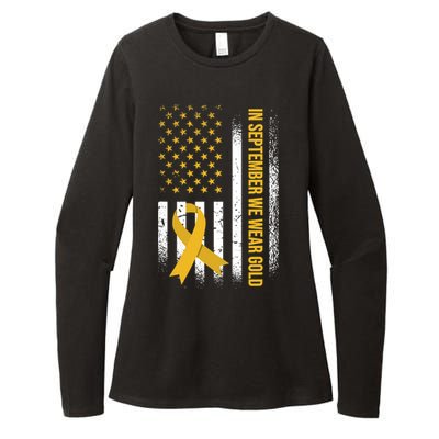 In September We Wear Gold Childhood Cancer Awareness Womens CVC Long Sleeve Shirt