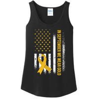 In September We Wear Gold Childhood Cancer Awareness Ladies Essential Tank