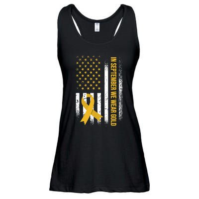 In September We Wear Gold Childhood Cancer Awareness Ladies Essential Flowy Tank