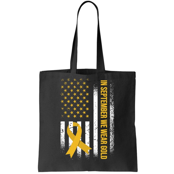 In September We Wear Gold Childhood Cancer Awareness Tote Bag