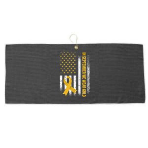 In September We Wear Gold Childhood Cancer Awareness Large Microfiber Waffle Golf Towel