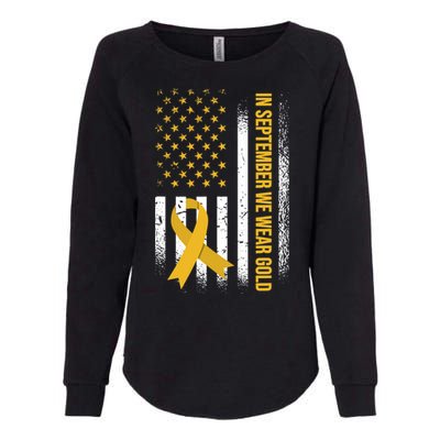 In September We Wear Gold Childhood Cancer Awareness Womens California Wash Sweatshirt