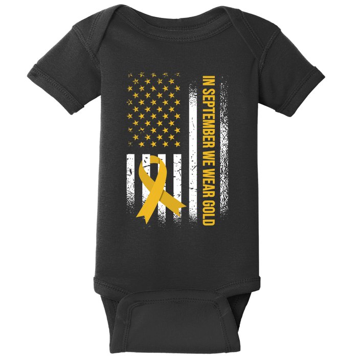 In September We Wear Gold Childhood Cancer Awareness Baby Bodysuit