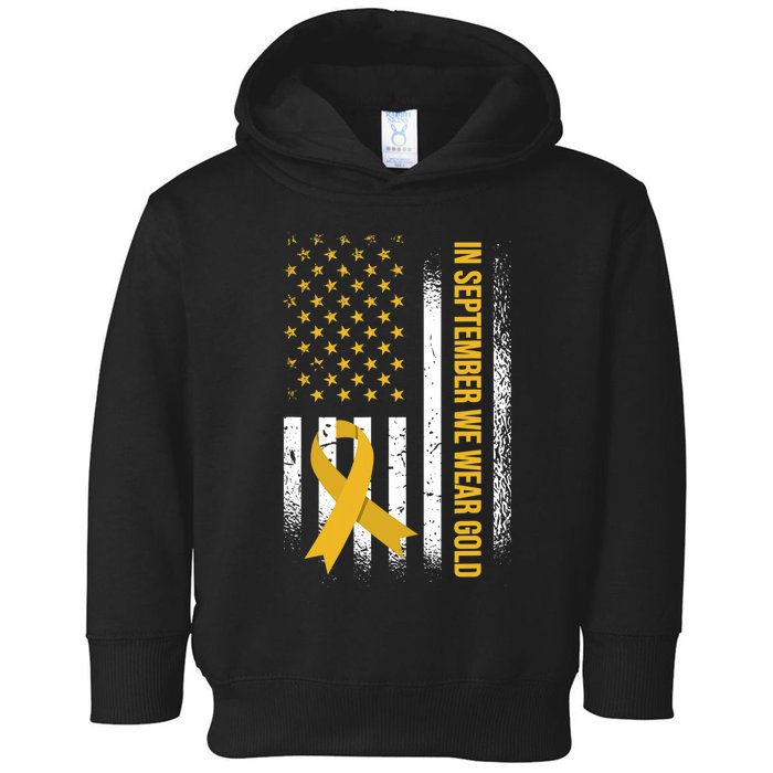 In September We Wear Gold Childhood Cancer Awareness Toddler Hoodie