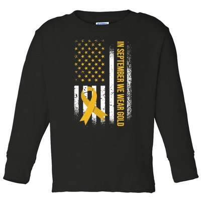 In September We Wear Gold Childhood Cancer Awareness Toddler Long Sleeve Shirt