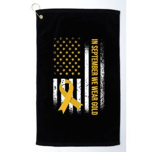 In September We Wear Gold Childhood Cancer Awareness Platinum Collection Golf Towel