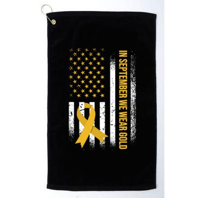 In September We Wear Gold Childhood Cancer Awareness Platinum Collection Golf Towel