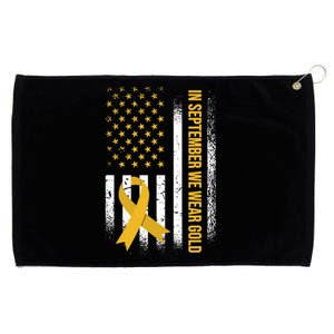 In September We Wear Gold Childhood Cancer Awareness Grommeted Golf Towel