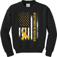 In September We Wear Gold Childhood Cancer Awareness Kids Sweatshirt