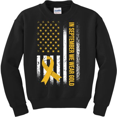 In September We Wear Gold Childhood Cancer Awareness Kids Sweatshirt