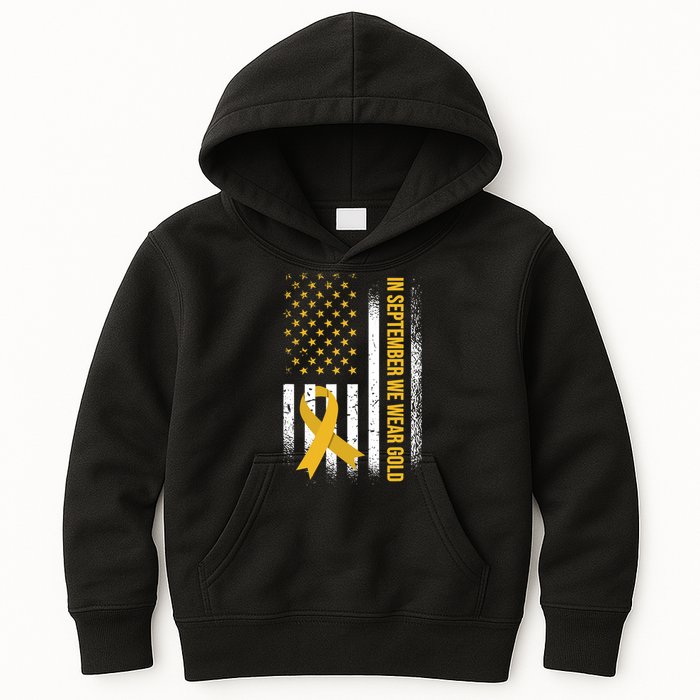 In September We Wear Gold Childhood Cancer Awareness Kids Hoodie