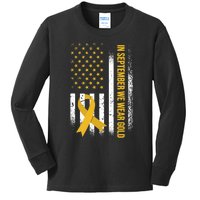 In September We Wear Gold Childhood Cancer Awareness Kids Long Sleeve Shirt