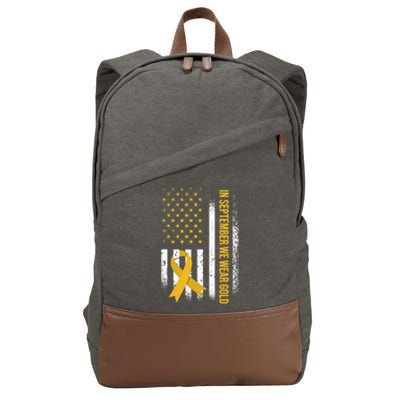 In September We Wear Gold Childhood Cancer Awareness Cotton Canvas Backpack