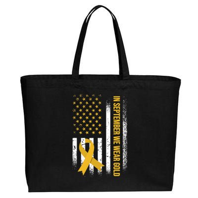 In September We Wear Gold Childhood Cancer Awareness Cotton Canvas Jumbo Tote