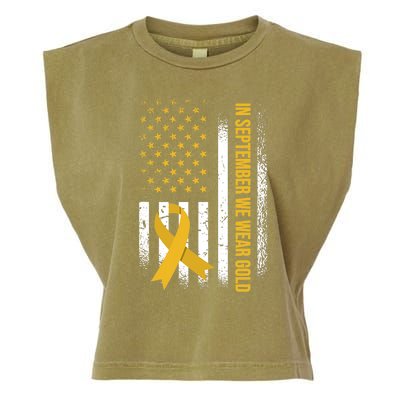 In September We Wear Gold Childhood Cancer Awareness Garment-Dyed Women's Muscle Tee