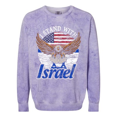 I Stand With Israel Pray For Israel Eagle Design Colorblast Crewneck Sweatshirt